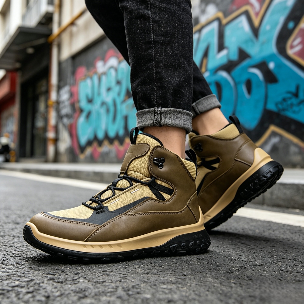 High Top Leather Shoes Men Lux - Streetwear Brand Designer 评论和价格